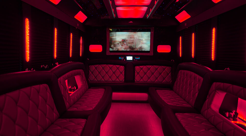 Party buses with LED lights