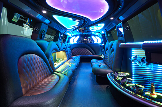 colorful limo amenities