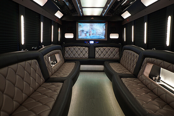 party bus with a plasma tv