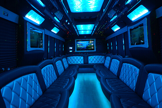 party bus with luxury devices