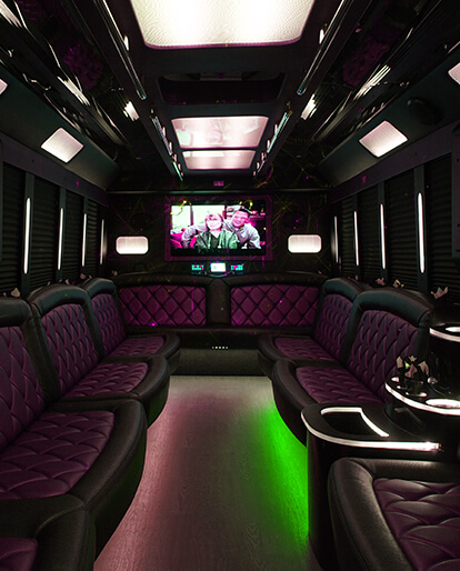 large baltimore limo bus interior